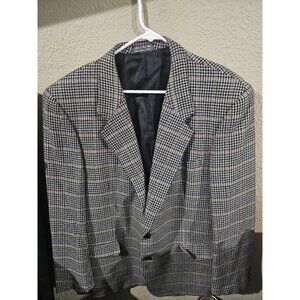 Kent & Curwen Wool Cashmere Houndstooth Blazer Sports Coat Men's Size 44R